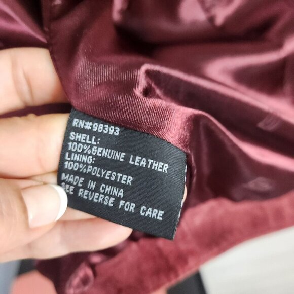 Pamela McCoy Womens Suede Leather Fringe Jacket Maroon Country Western Size L - Picture 6 of 11